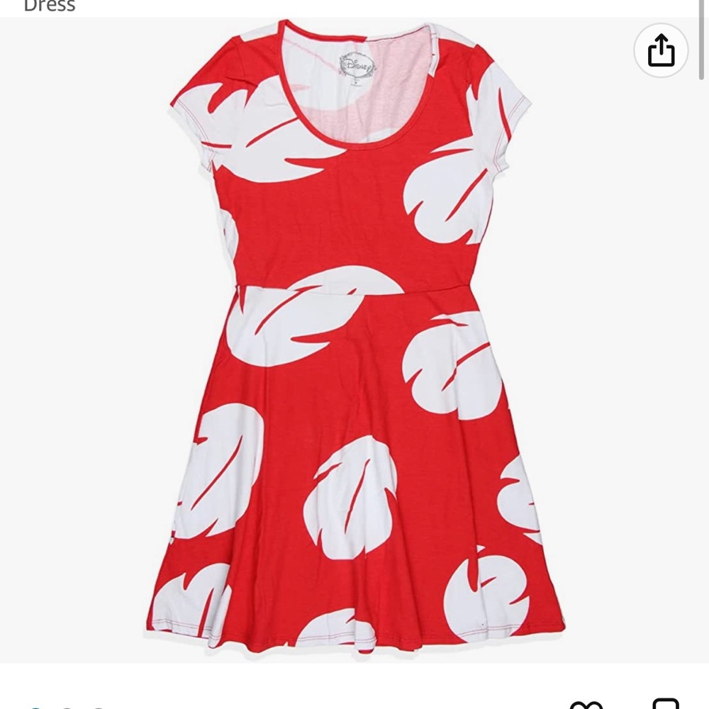 Disney Lilo And Stitch Womens' Lilo Hawaiian Leaf Costume Skater Dress plus